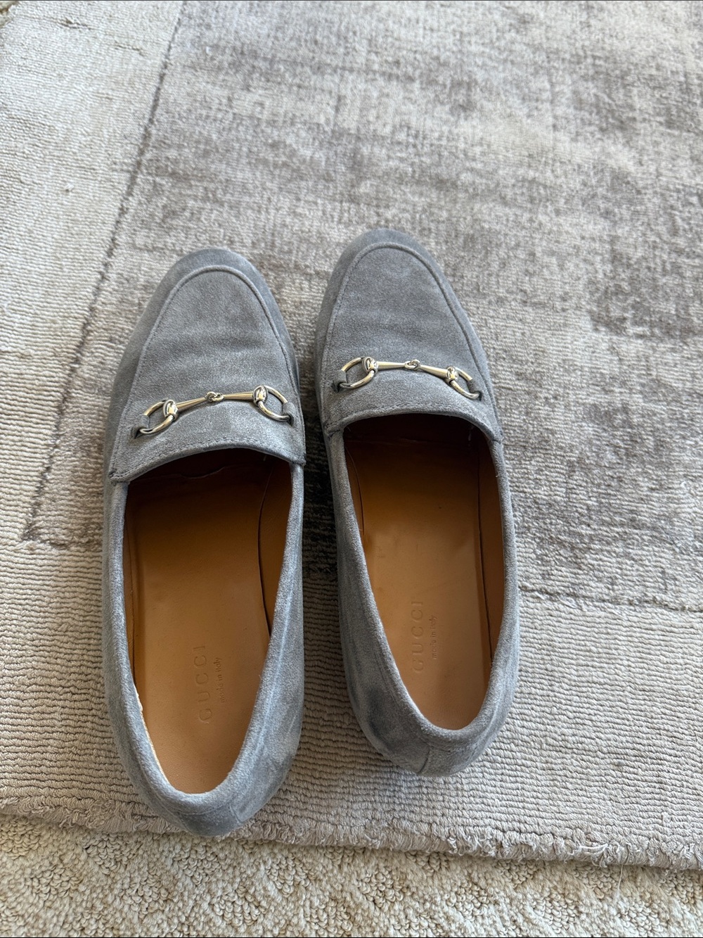 Gucci Gray Suede Horsebit Slip-On Loafers - Picture 4 of 4